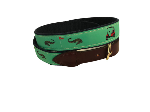 Men's Custom Canvas Ribbon Belt Golf| Cotuit Casuals Exclusive