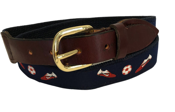 Men's Preppy Ribbon Belt Soccer|  Cotuit Casuals Exclusive Design