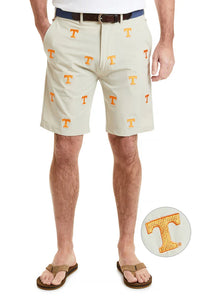 Men's Collegiate  Shorts by Castaway Clothing Khaki  Tennessee