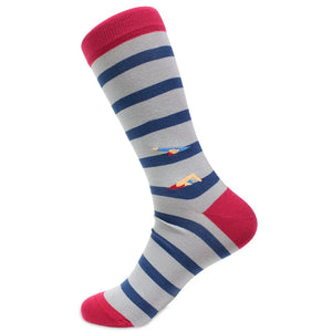 Men's Embrodered Socks by Soxfords Swimmer