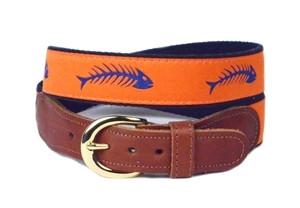 Mens custom canvas fish bone ribbon belt is a colorful addition to ageless prepsters. Get yours right here