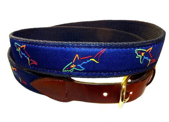 Mens favorite cutom canvas Shark Tank ribbon belt, a Lilliedesign exclusive. Buy Now