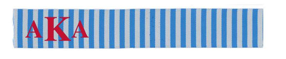 Monogrammed  Blue Stripe D ring Ribbon Belt |Designs by Lillie